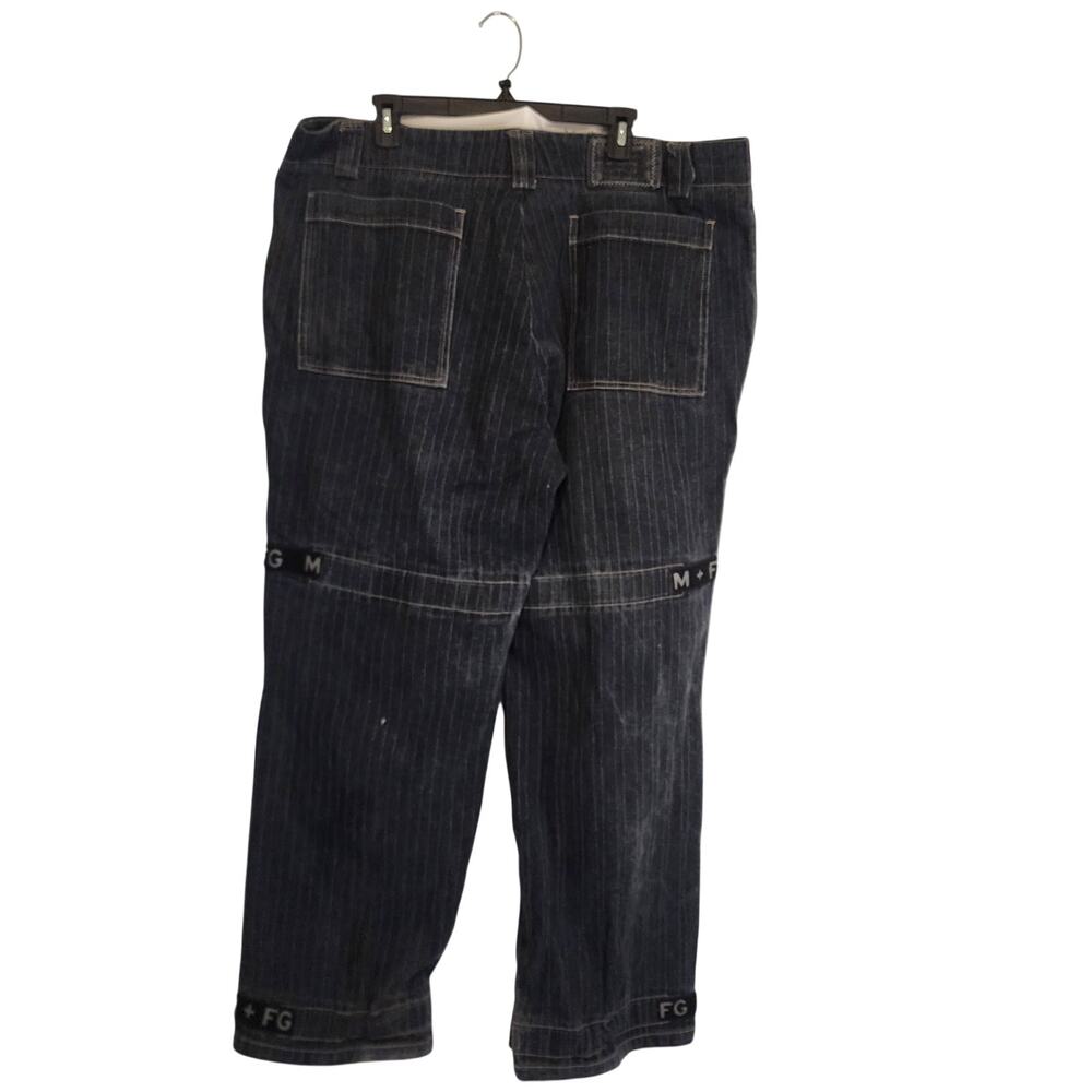 Marithé + François Girbaud Pinstripe Utility Jeans Y2K Cargo Denim Sz 42